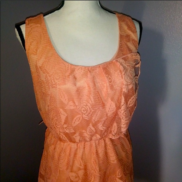 Maurices light pink sleeveless lace knee length dress - Picture 3 of 6